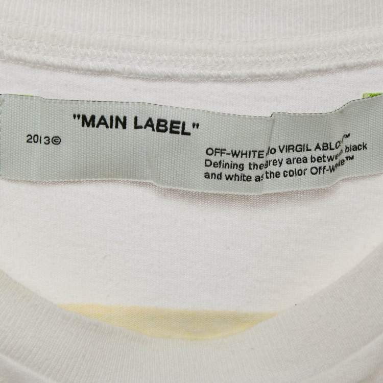Pre Owned Off-White White Arrow Paint Jersey Oversized T-Shirt XS