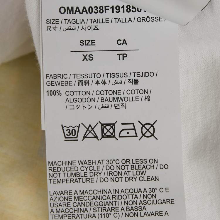 Pre Owned Off-White White Arrow Paint Jersey Oversized T-Shirt XS