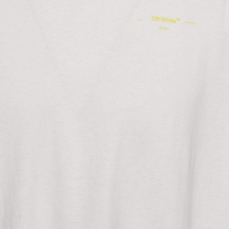 Pre Owned Off-White White Arrow Paint Jersey Oversized T-Shirt XS