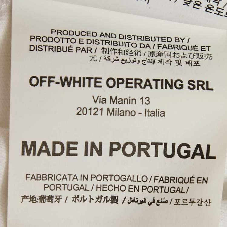 Pre Owned Off-White White Printed Cotton Knit Oversized T-Shirt XS