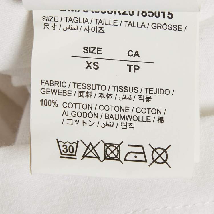 Pre Owned Off-White White Printed Cotton Knit Oversized T-Shirt XS