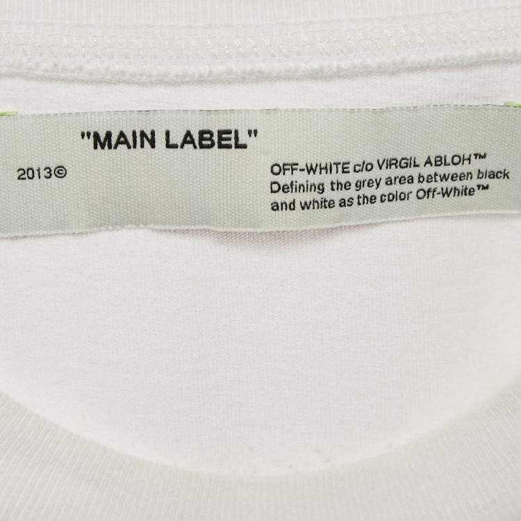 Pre Owned Off-White White Printed Cotton Knit Oversized T-Shirt XS