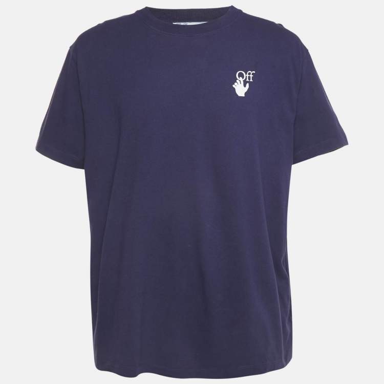 Pre Owned Off-White Purple Arrow Print Jersey T-Shirt S