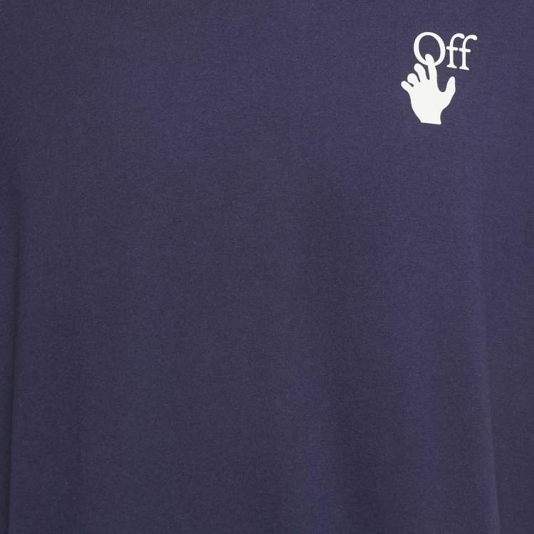 Pre Owned Off-White Purple Arrow Print Jersey T-Shirt S