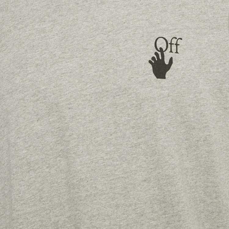 Pre Owned Off-White Grey Faded Arrow Print Jersey T-Shirt S