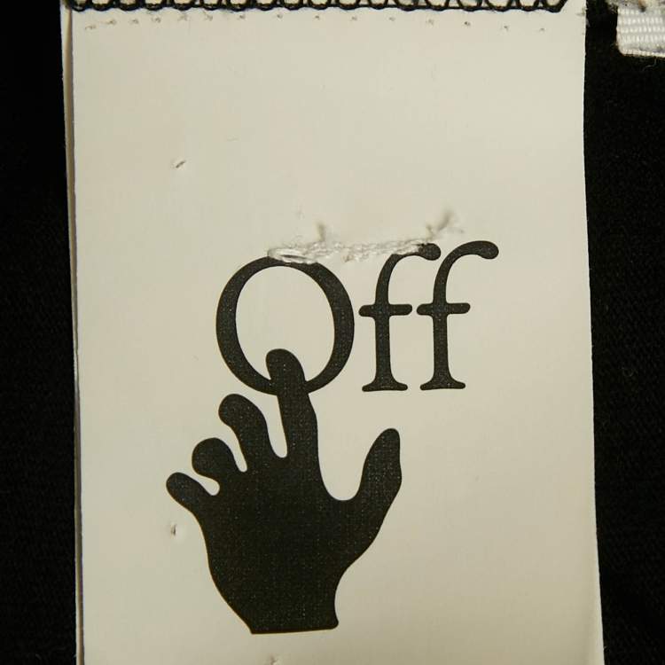 Pre Owned Off-White Black Logo Print Jersey Sleeveless T-Shirt L
