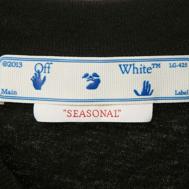 Pre Owned Off-White Black Logo Print Jersey Sleeveless T-Shirt L