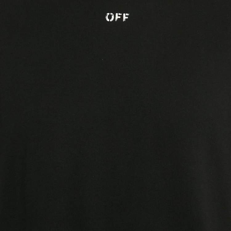Pre Owned Off-White Black Logo Print Jersey Sleeveless T-Shirt L