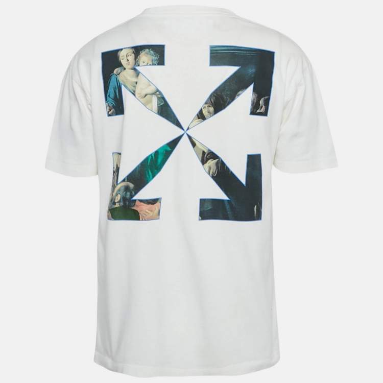 مملوكة مسبقًا Off-White White Caravaggio Print Cotton Oversized T-Shirt L