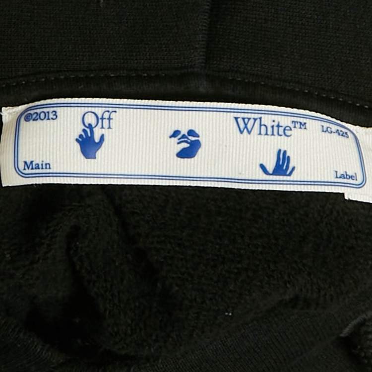 Pre Owned Off-White Black Caravaggio Print Cotton Hooded Sweatshirt S