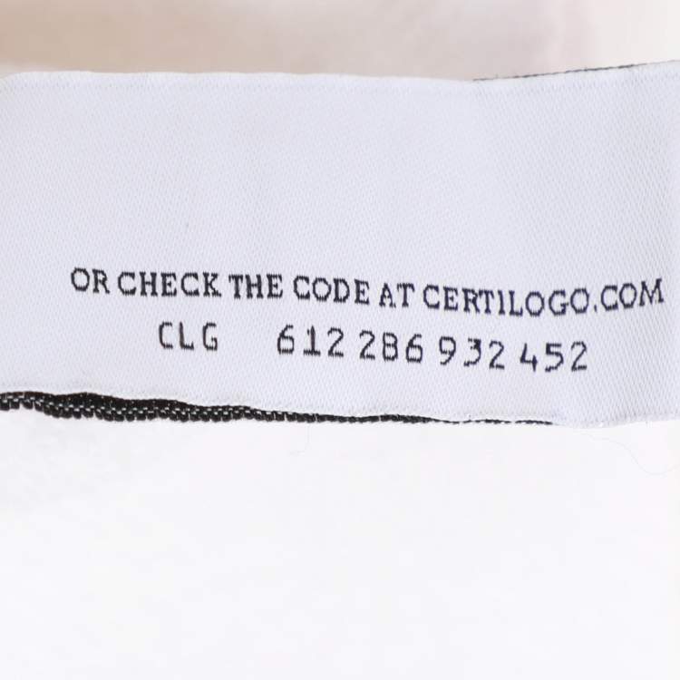 Pre Owned Off-White White Logo Embroidered Jersey Hoodie Jacket S