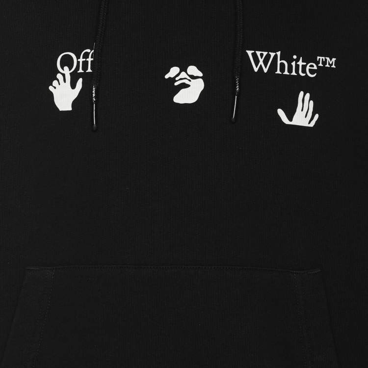 Pre Owned Off-White Black Jersey Logo Slim Hoodie S