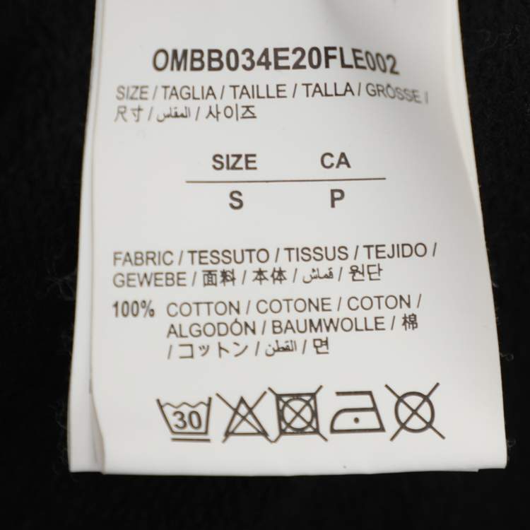 Pre Owned Off-White Black Jersey Logo Slim Hoodie S