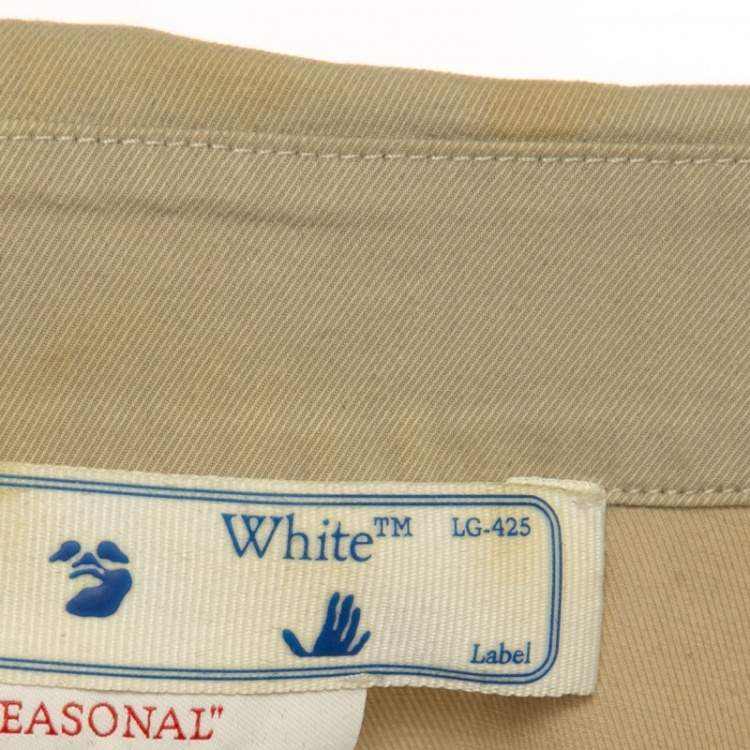 Pre Owned Off-White Beige Arrow Print Cotton Blend Shirt M