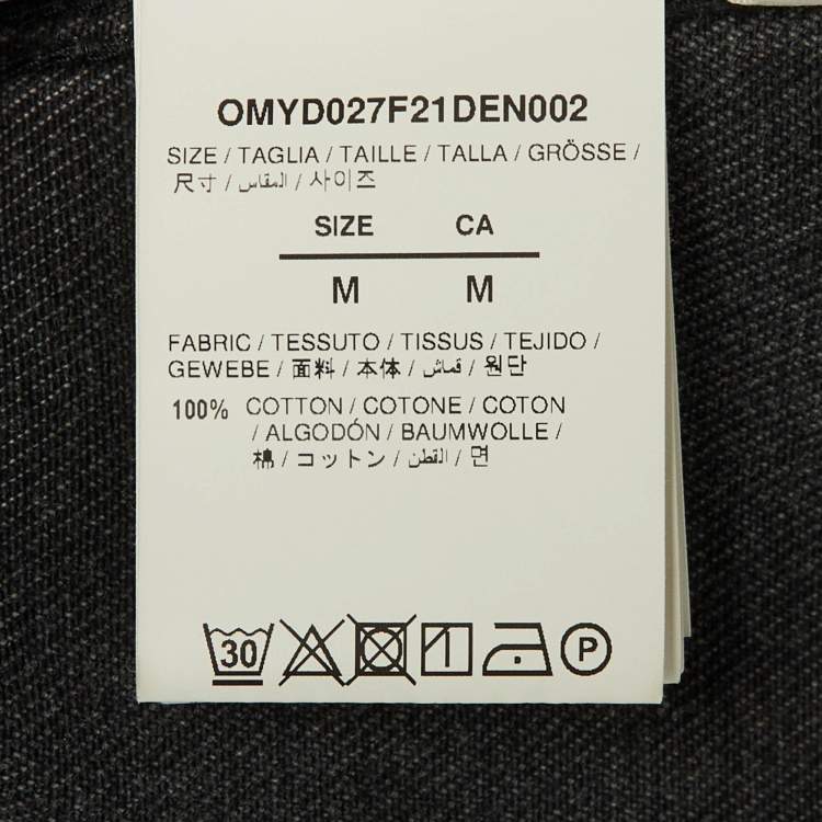 Pre Owned Off -White Grey Faded Arrow Print Denim Jacket M