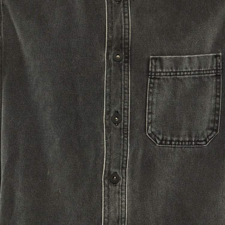 Pre Owned Off -White Grey Faded Arrow Print Denim Jacket M