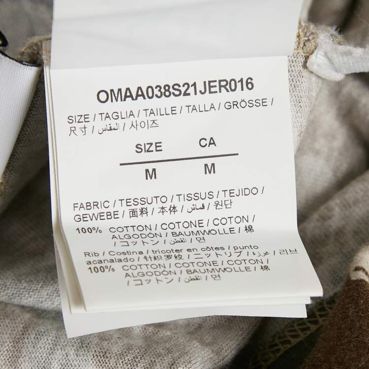 مملوكة مسبقًا Off-White Green Camouflage Jersey T-Shirt M