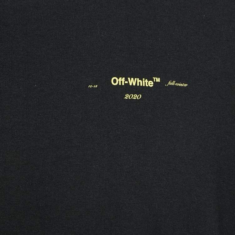 Pre Owned Off-White Black Acrylic Arrow Print Cotton T-Shirt L