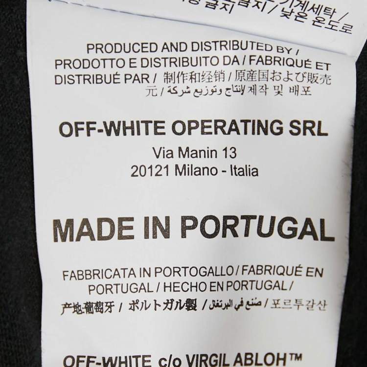 Pre Owned Off-White Black Acrylic Arrow Print Cotton T-Shirt L