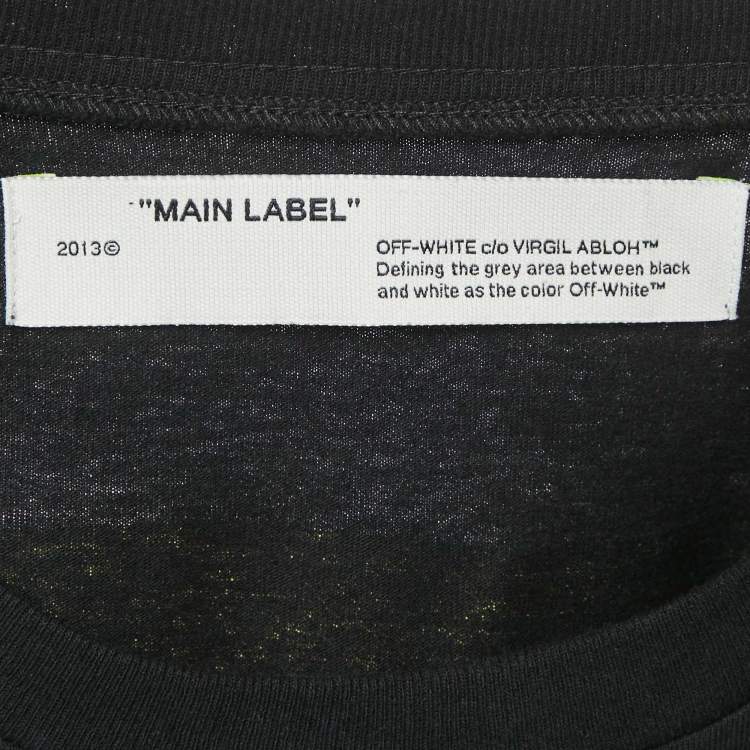 Pre Owned Off-White Black Acrylic Arrow Print Cotton T-Shirt L