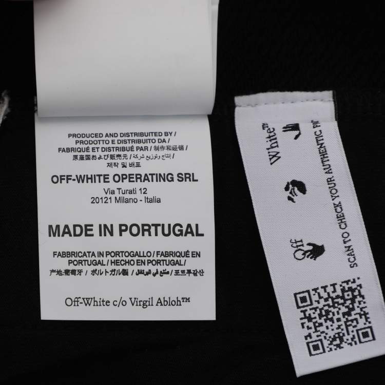 Pre Owned Off-White Black Cotton Logo Short S