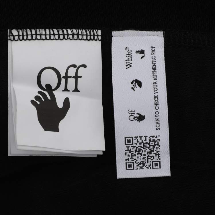 Pre Owned Off-White Black Cotton Logo Short S