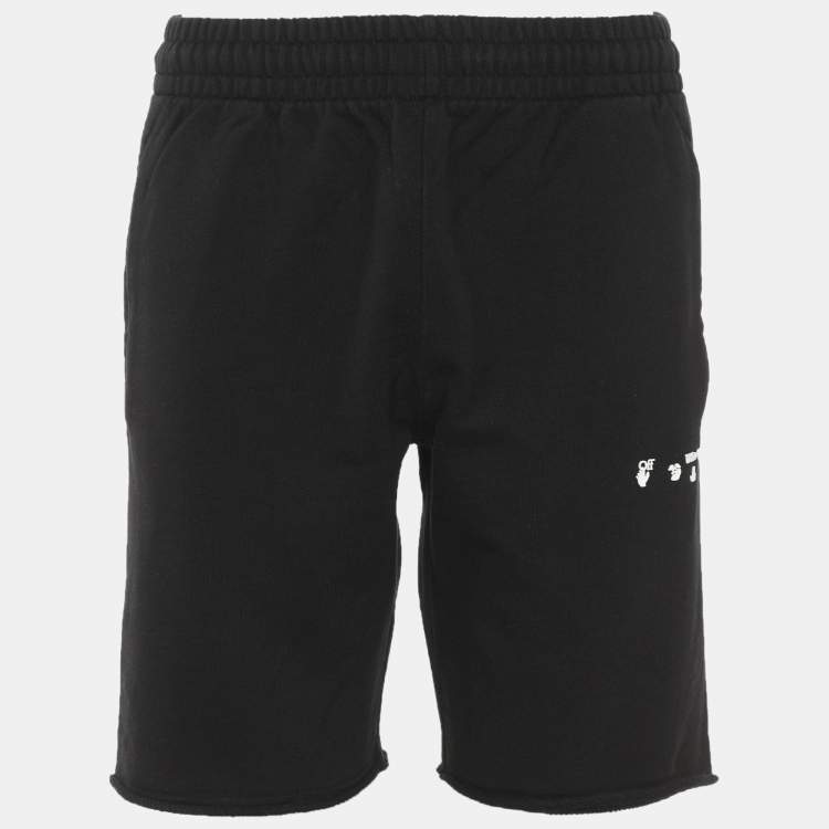 Pre Owned Off-White Black Cotton Logo Short S