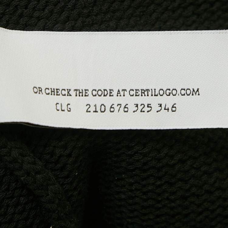 مملوكة مسبقًا Off-White Black Arrow Intarsia Knit Zip-Up Hoodie M