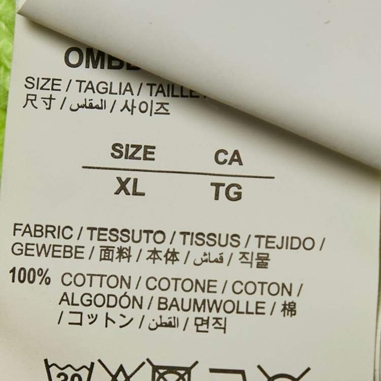 مملوكة م سبقًا Off-White Neon Green Tape Embroidered Cotton Hoodie XL