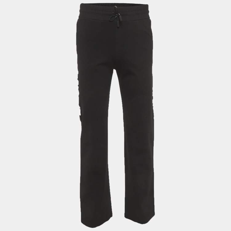 Pre Owned Off-White Black Jersey Side Logo Band Track Pants S