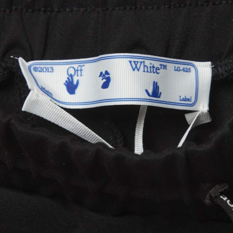 Pre Owned Off-White Black Jersey Side Logo Band Track Pants S