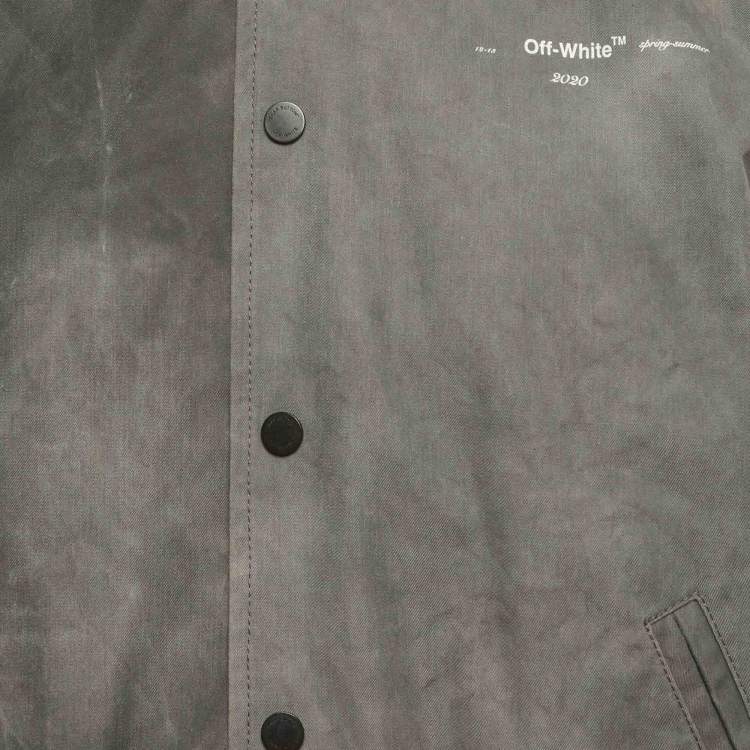 Pre Owned Off-White Grey Twill Virgil Abloh Bomber Jacket M