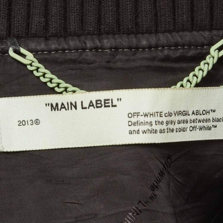 Pre Owned Off-White Grey Twill Virgil Abloh Bomber Jacket M