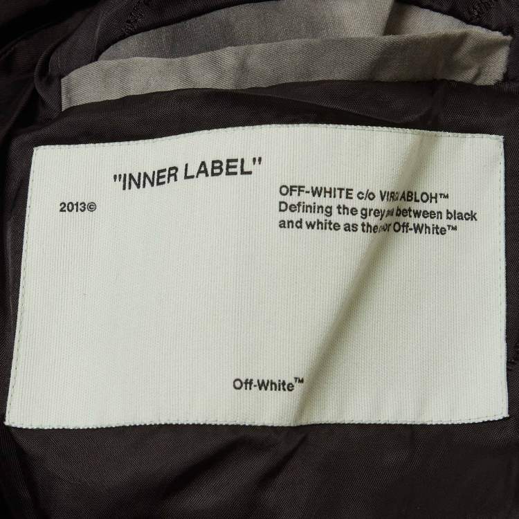 Pre Owned Off-White Grey Twill Virgil Abloh Bomber Jacket M