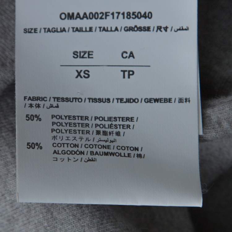 Pre Owned Off White Grey Jersey Nebraska T-Shirt XS