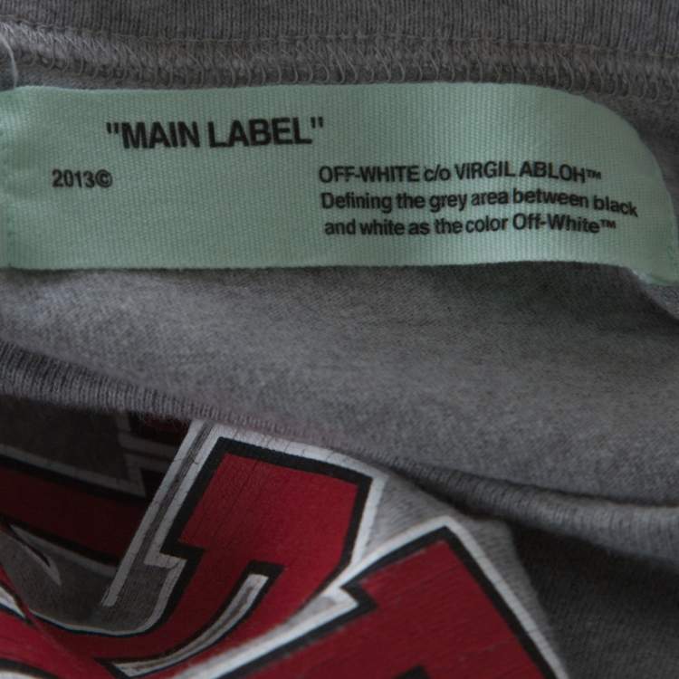 Pre Owned Off White Grey Jersey Nebraska T-Shirt XS