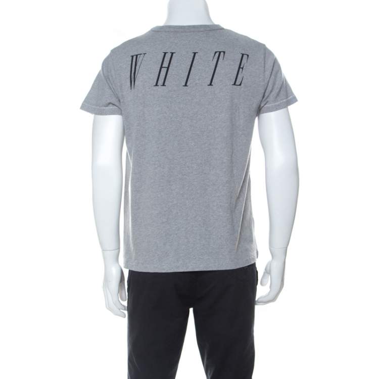 Pre Owned Off White Grey Jersey Nebraska T-Shirt XS