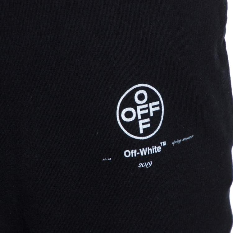 Pre Owned Off-White Black Impressionism Print Cotton Jogger Pants M