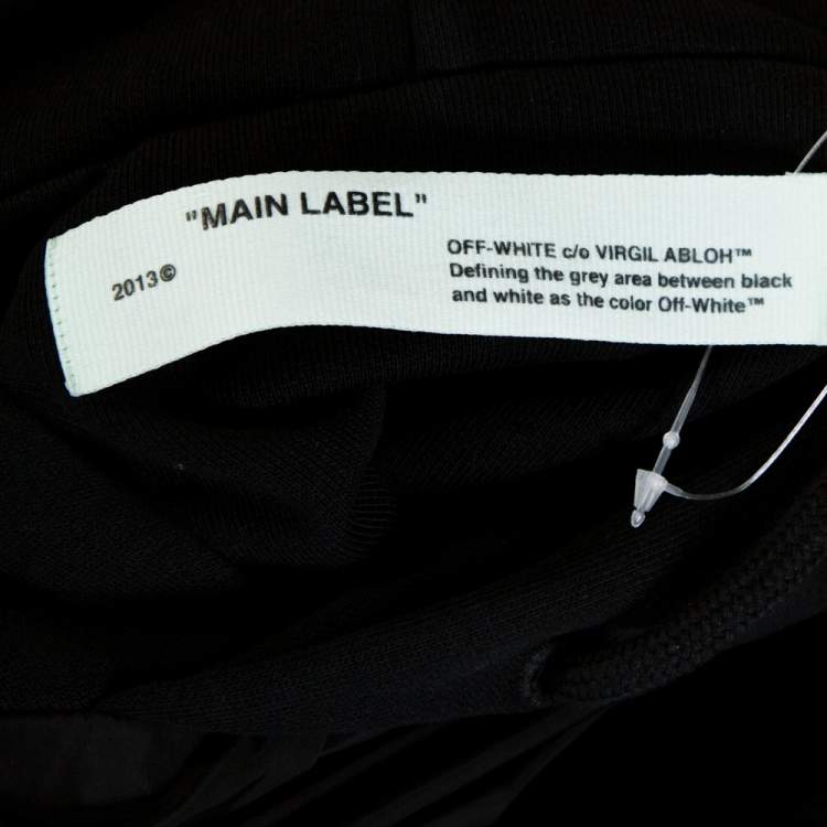 Pre Owned Off-White Black Nylon Knit Trim Hoodie XS