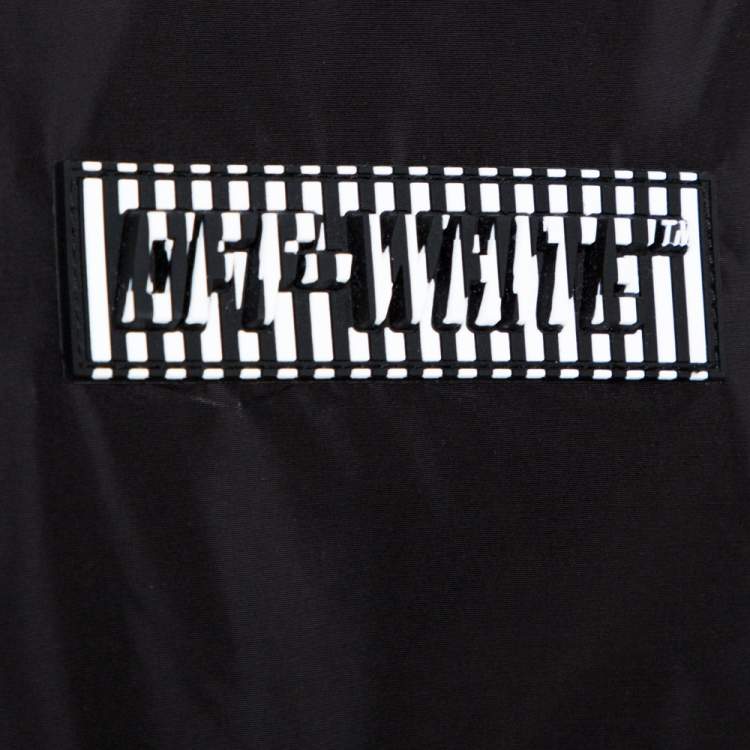 Pre Owned Off-White Black Nylon Knit Trim Hoodie XS