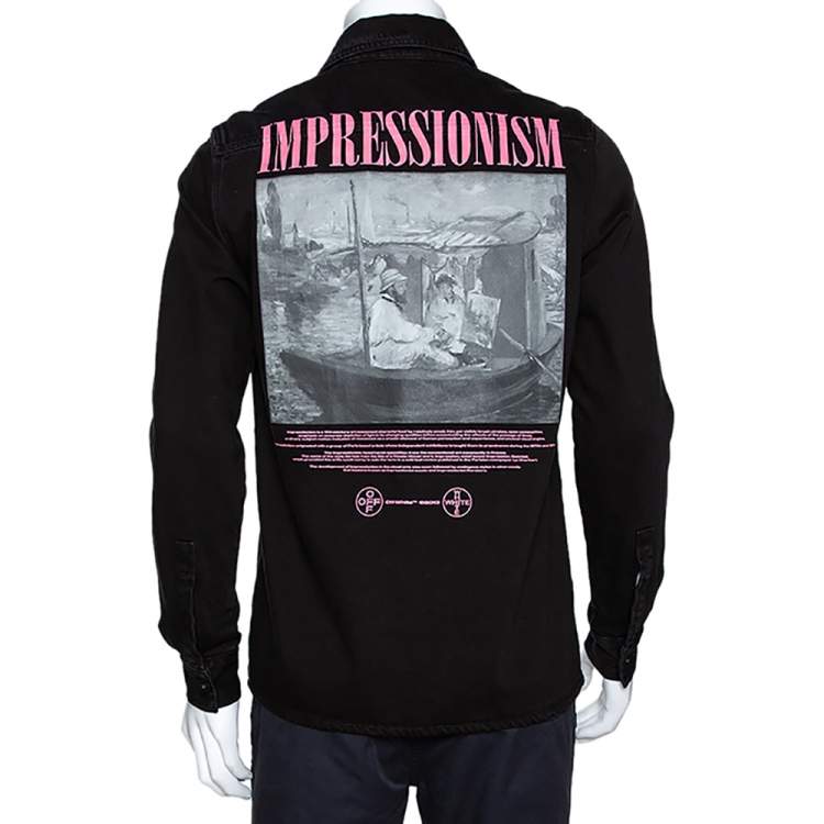 Pre Owned Off White Black Denim Impressionism Over Shirt XS