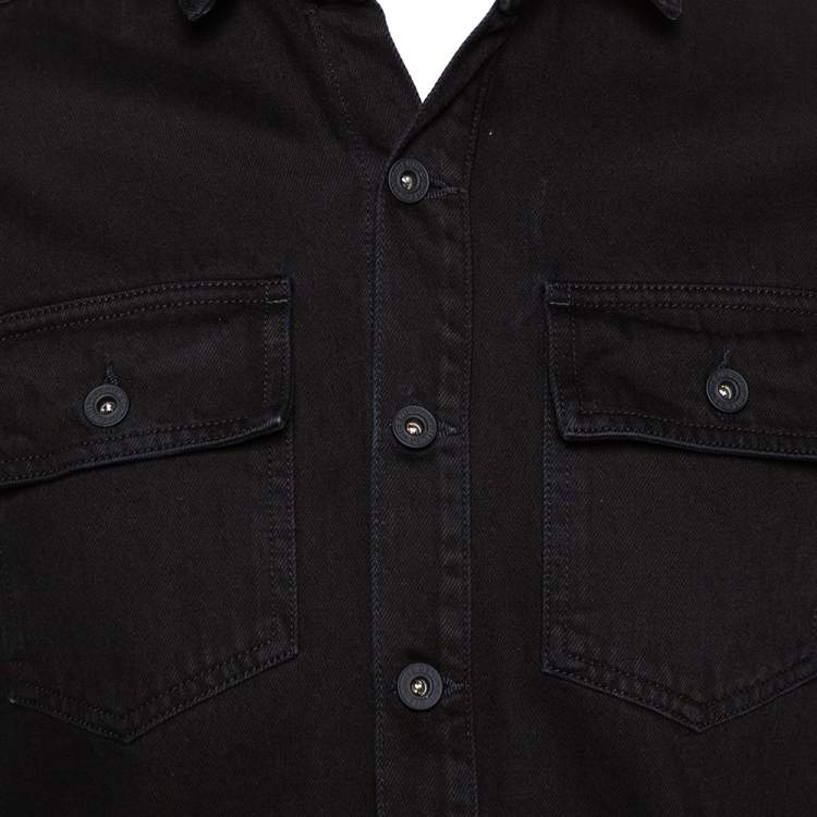 Pre Owned Off White Black Denim Impressionism Over Shirt XS