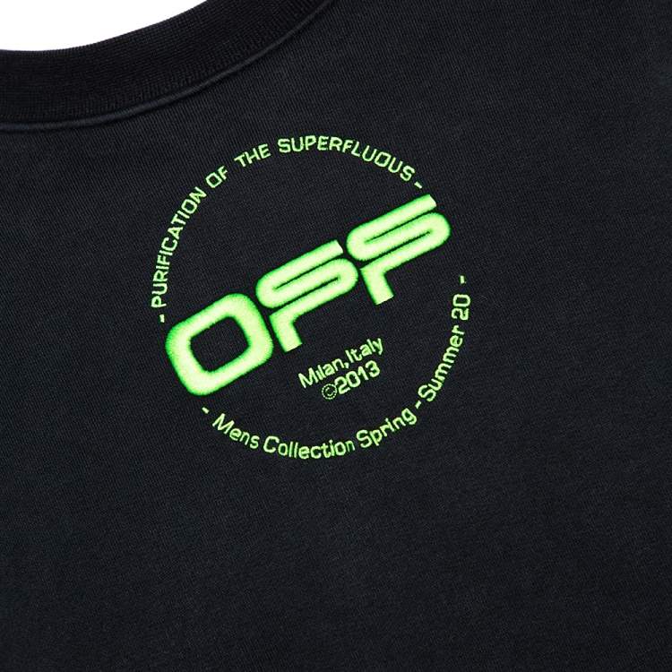 Pre Owned Off-White Dark Grey Hand Logo Print Cotton Sweatshirt M