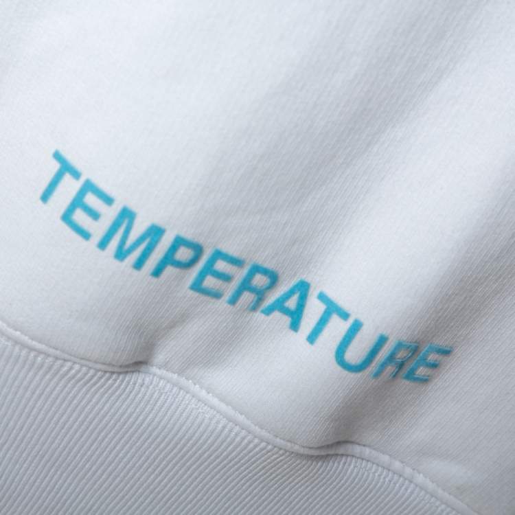 Pre Owned Off-White White Diag Monalisa Print Cotton Hooded Sweatshirt M