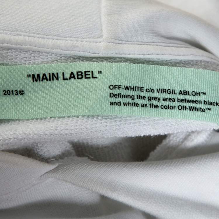 Pre Owned Off-White White Diag Monalisa Print Cotton Hooded Sweatshirt M