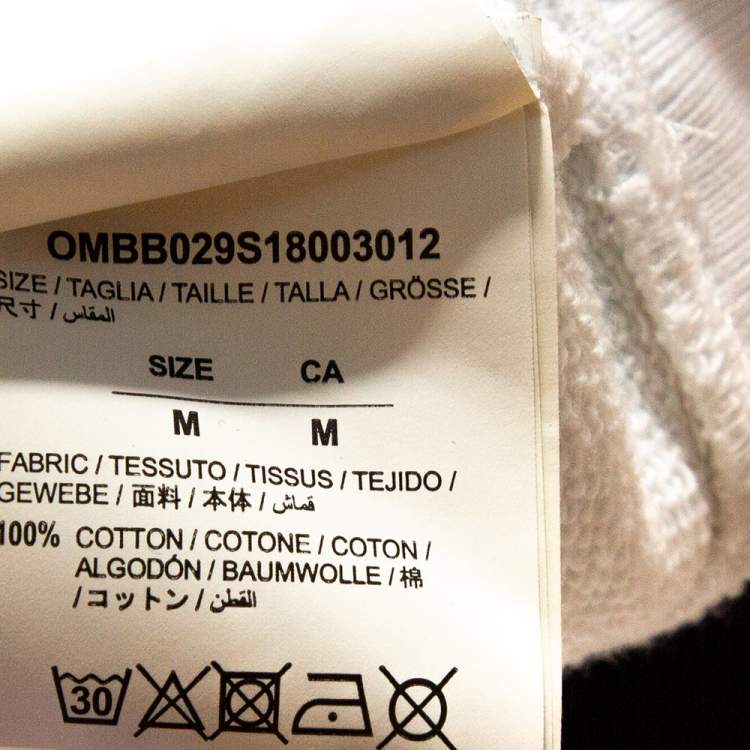 Pre Owned Off-White White Diag Monalisa Print Cotton Hooded Sweatshirt M