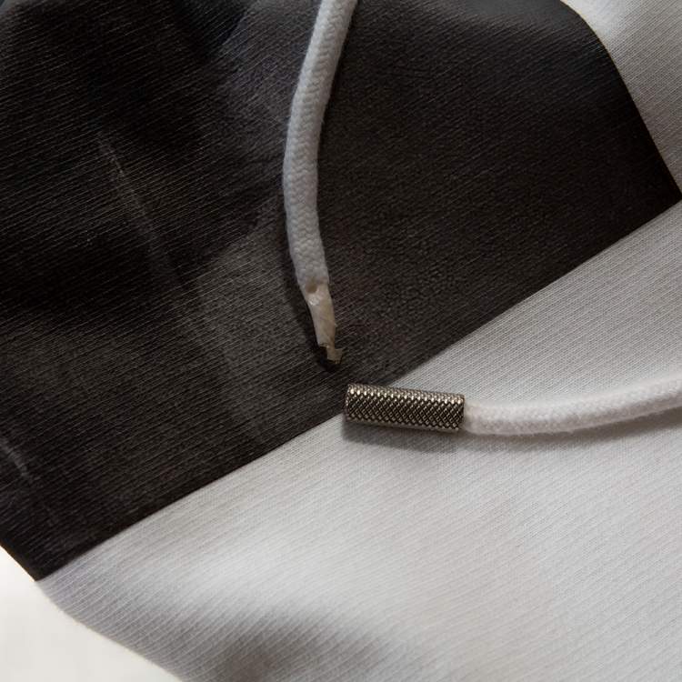 Pre Owned Off-White White Diag Monalisa Print Cotton Hooded Sweatshirt M