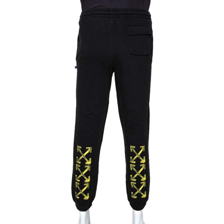 Pre Owned Off White Black Knit Diagonals Track Pants L