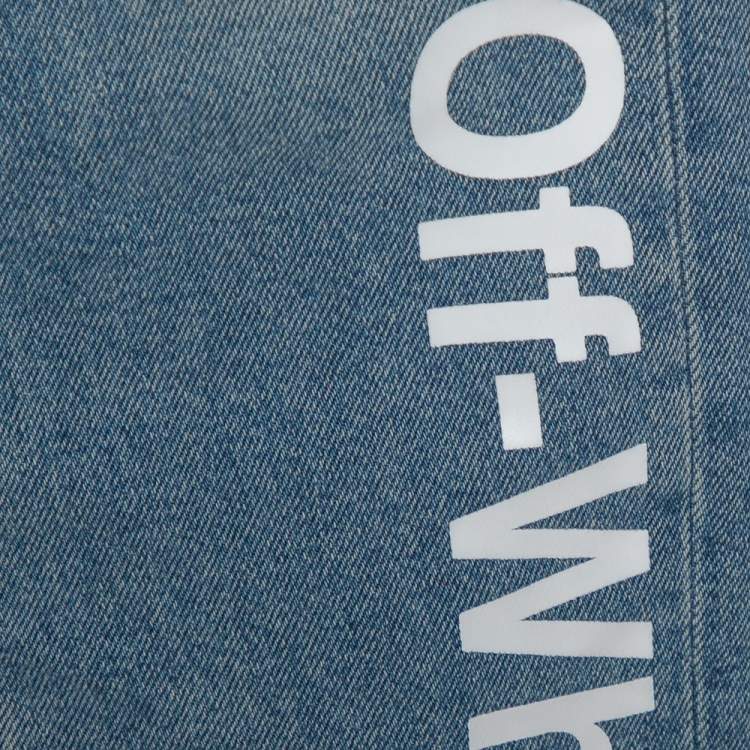 Pre Owned Off-White Blue Denim Drawstring Waist Detail Skinny Jeans XS