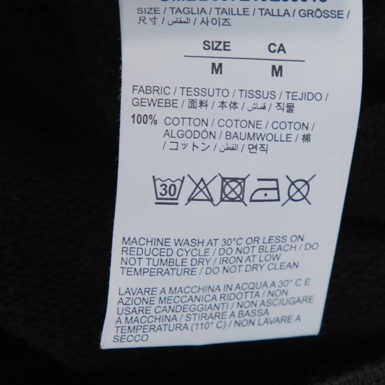 Pre Owned Off-White Black Diag Waterfall Print Cotton Hoodie M